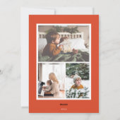 Retro geïllustreerd kerstboommodel Modern Feestdagenkaart (Achterkant)