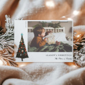 Retro geïllustreerd kerstboommodel Modern Feestdagenkaart