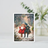  Retro Geïllustreerd Londen Nieuws Kerstmis Feestdagenkaart (Staand voorkant)