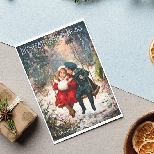  Retro Geïllustreerd Londen Nieuws Kerstmis Feestdagenkaart