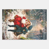 Retro Geïllustreerd Londen Nieuws Kerstmis Inpakpapier Vel (Voorkant 2)