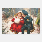 Retro Geïllustreerd Londen Nieuws Kerstmis Inpakpapier Vel (Voorkant)