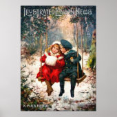  Retro Geïllustreerd Londen Nieuws Kerstmis Poster (Voorkant)