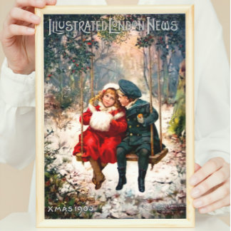  Retro Geïllustreerd Londen Nieuws Kerstmis Poster