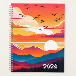 Retro geïllustreerde planner 2024