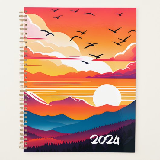 Retro geïllustreerde planner 2024 (Voorkant)
