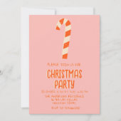 Retro Geïllustreerde Roze Kerst Snoep Bar Party Kaart (Voorkant)