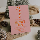 Retro Geïllustreerde Roze Kerst Snoep Bar Party Kaart