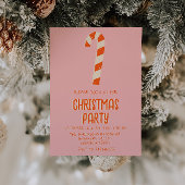 Retro Geïllustreerde Roze Kerst Snoep Bar Party Kaart