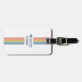 Retro-geïnitialiseerde minimalistische strepen bagagelabel (Voorkant horizontaal)