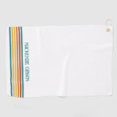 Retro-geïnitialiseerde minimalistische strepen golfhanddoek (Horizontaal)