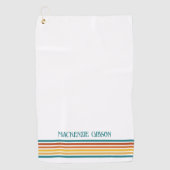 Retro-geïnitialiseerde minimalistische strepen golfhanddoek (Voorkant)