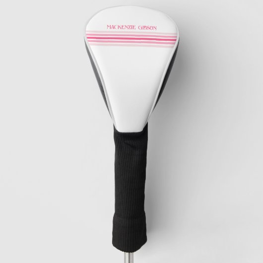 Retro-geïnitialiseerde minimalistische strepen golfheadcover (Voorkant)