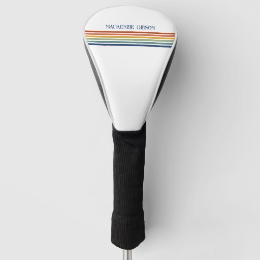 Retro-geïnitialiseerde minimalistische strepen golfheadcover (Voorkant)