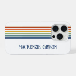 Retro-geïnitialiseerde minimalistische strepen iPhone 15 pro case
