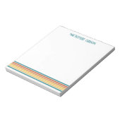 Retro-geïnitialiseerde minimalistische strepen notitieblok (Linkerzijde)