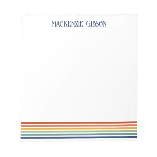 Retro-geïnitialiseerde minimalistische strepen notitieblok (Voorkant)