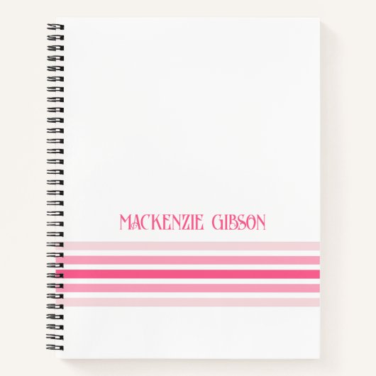 Retro-geïnitialiseerde minimalistische strepen notitieboek (Voorkant)