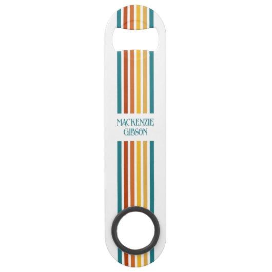 Retro-geïnitialiseerde minimalistische strepen speed flessenopener (Voorkant)