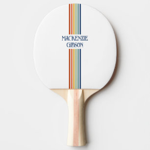 Retro-geïnitialiseerde minimalistische strepen tafeltennisbatje