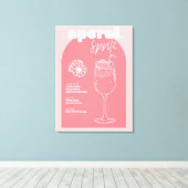 Retro geïnspireerd Aperol Spritz Roze Canvas Afdruk (Insitu (Houten vloer))