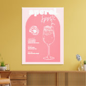  Retro geïnspireerd Aperol Spritz Roze Canvas Afdruk (Insitu (Woonkamer))