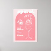 Retro geïnspireerd Aperol Spritz Roze Canvas Afdruk (Voorkant)