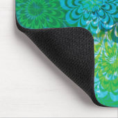 Retro Geïnspireerd blauw en Groene Mousepad Muismat (Hoek)