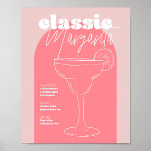  Retro geïnspireerd Classic Margarita Recipe Pi Poster