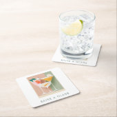 Retro-geïnspireerd cocktailonderzetter in zachte p kartonnen onderzetters (Insitu)