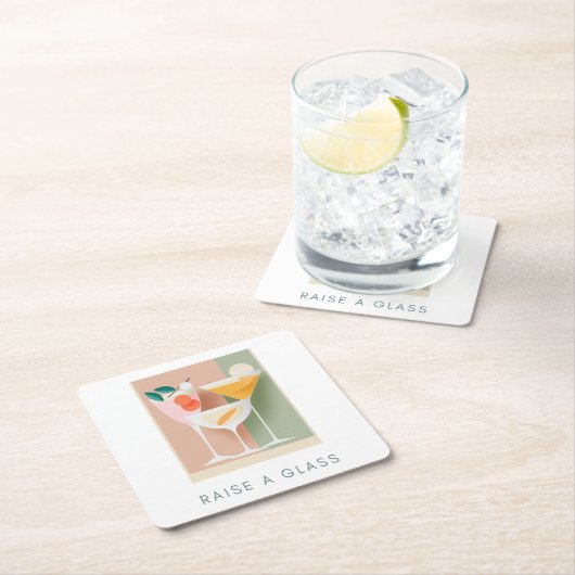 Retro-geïnspireerd cocktailonderzetter in zachte p kartonnen onderzetters (Insitu)