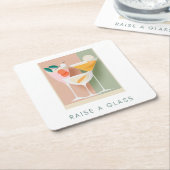 Retro-geïnspireerd cocktailonderzetter in zachte p kartonnen onderzetters (Schuin)