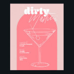 Retro geïnspireerd Dirty Martini Recipe Roze a Poster<br><div class="desc">Retro geïnspireerd Dirty Martini Ontvang roze en donkerroze</div>