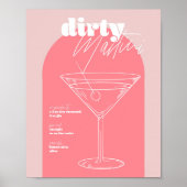  Retro geïnspireerd Dirty Martini Recipe Roze a Poster (Voorkant)
