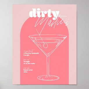Retro geïnspireerd Dirty Martini Recipe Roze a Poster