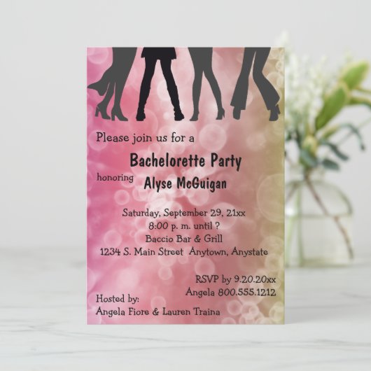 Retro Geïnspireerd Disco Bachelorette Party Uitnod Kaart (Staand voorkant)