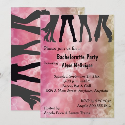 Retro Geïnspireerd Disco Bachelorette Party Uitnod Kaart (Voorkant / Achterkant)