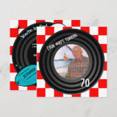 Retro Geïnspireerd Faux Vinyl Record Birthday Part Kaart (Voorkant / Achterkant)