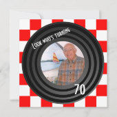 Retro Geïnspireerd Faux Vinyl Record Birthday Part Kaart (Voorkant)