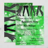 Retro geïnspireerd groene vrijgezellenfeest uitnod kaart (Voorkant / Achterkant)