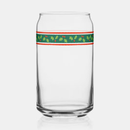 Retro geïnspireerd Holly Border feestelijke kerst Blikvorm Glas