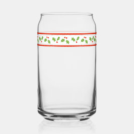Retro geïnspireerd Holly Border feestelijke kerst Blikvorm Glas