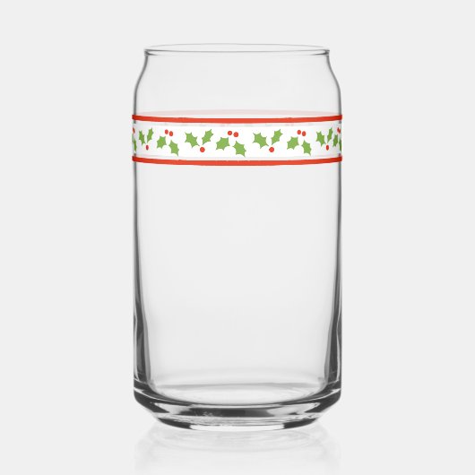 Retro geïnspireerd Holly Border feestelijke kerst Blikvorm Glas (Voorkant)
