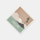 Retro Geïnspireerd Island Beach Wedding Napkins Servet (Hoek)