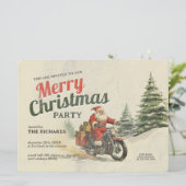 Retro geïnspireerd Merry Christmas Party Kaarten (Staand voorkant)