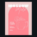 Retro geïnspireerd Moskou Mule Ontvang roze en Poster<br><div class="desc">Retro geïnspireerd Moskou Mule Ontvang roze en donkerroze</div>