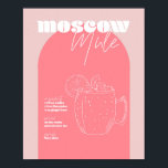 Retro geïnspireerd Moskou Mule Ontvang roze en Poster<br><div class="desc">Retro geïnspireerd Moskou Mule Ontvang roze en donkerroze</div>