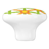 Retro geïnspireerd Sinaasappel groen & geel Keramische Knop (Zijkant)