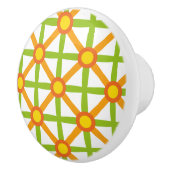 Retro geïnspireerd Sinaasappel groen & geel Keramische Knop (Rechts)