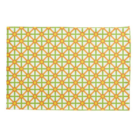 Retro geïnspireerd Sinaasappel groen & geel Kussensloop (Achterkant)